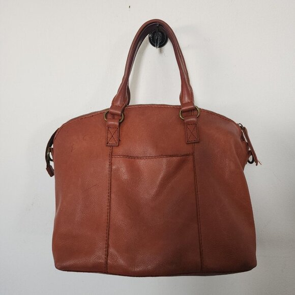 American Leather Co Brown Leather Handbag Purse 14" x 10" - Picture 6 of 9
